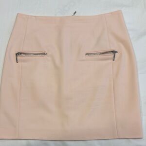 Cop.Copine Light Pink/salmon color Mini Skirt with Zipper Details